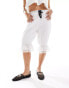 Labelrail x Daisy Birchall bow detail longline bloomer capri trousers in white