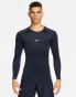 Фото #1 товара Nike Pro Training tight long sleeve tight top in navy