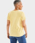 ფოტო #4 პროდუქტის Petite Pinstripe Henley T-Shirt, Created for Macy's