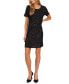 Фото #1 товара Women's Short Sleeve Scoop Neck Sequin Dress