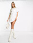 Фото #2 товара Nike Essential mini swoosh t-shirt dress in white