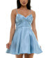 ფოტო #1 პროდუქტის Juniors' Spaghetti-Strap V-Neck Fit & Flare Dress