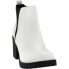 Dirty Laundry Lisbon Croc Print Pull On Platform Booties Womens White Casual Boo