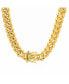 ფოტო #3 პროდუქტის Men's 18k gold Plated Stainless Steel 24" Miami Cuban Link Chain with 12mm Box Clasp Necklaces