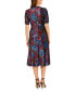 Фото #2 товара Women's Printed Velvet Twist-Neck Midi Dress