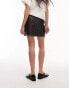 Topshop premium weave mini skirt in black