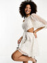 Фото #1 товара ASOS DESIGN embellished organza asymmetric one sleeve mini dress in white