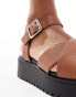 Фото #2 товара schuh Wide Fit Tera cross strap sandals in tan