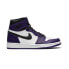 Jordan Air Jordan 1 court purple 耐磨减震 高帮 复古篮球鞋 男女同款 白紫脚趾