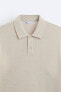 Cotton and silk knit polo shirt