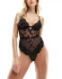 Фото #2 товара Hunkemoller Sia underwired lace bodysuit in black