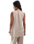 ASOS DESIGN longline waistcoat co-ord in washed sand