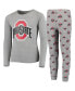 Фото #1 товара Big Boys Heathered Gray Ohio State Buckeyes Long Sleeve T-shirt and Pants Sleep Set