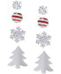 ფოტო #1 პროდუქტის 4-Pc. Set Lab-Grown White Sapphire Holiday-Themed Stud Earrings (1/3 ct. t.w.) in Sterling Silver