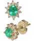 ფოტო #1 პროდუქტის Emerald (3/8 ct. tw.) & Diamond (1/5 ct. t.w.) Halo Stud Earrings in 14k Gold
