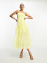 Фото #2 товара Collective the Label tiered smock midaxi dress in lemon