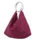 Фото #4 товара Women's Glass Crystal Mesh Double Ring Handle Pouch Bag