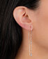 ფოტო #2 პროდუქტის Cubic Zirconia Bezel Threader Earrings in Sterling Silver, Created for Macy's