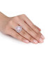 Pink Cultured Freshwater Pearl (10-1/2mm) & Cubic Zirconia Love Knot Statement Ring in Sterling Silver