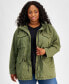 Фото #3 товара Plus Size Cotton Hooded Military Zip-Front Jacket