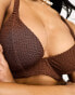 Фото #4 товара Peek & Beau Fuller Bust Exclusive crinkle underwire bikini top in brown