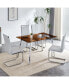 Фото #3 товара Modern Glass Dining Table Brown Tempered Glass, Silver Metal Legs, Easy Assembly