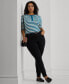 ფოტო #4 პროდუქტის Plus Size Striped Henley Tee