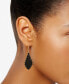 Gold-Tone Flat Color Stone Drop Earrings