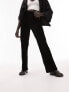 Фото #4 товара Topshop Petite brushed rib straight leg trouser in black