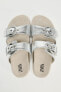 Buckled flat slider sandals