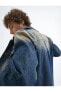 Фото #4 товара Oversize Kot Ceket Yıkamalı Klasik Yaka Cep Detaylı Düğmeli