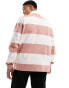 Фото #6 товара HUGO Diragbi relaxed fit rugby shirt in pink