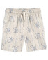 Фото #3 товара Kid Palm Tree Print Chambray Drawstring Shorts 8