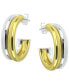 ფოტო #3 პროდუქტის Polished Double Small Hoop Earrings in Sterling Silver & 18k Gold-Plate, 3/4", Created for Macy's