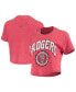 ფოტო #2 პროდუქტის Women's Red Wisconsin Badgers Edith Vintage-Inspired Burnout Crop T-shirt