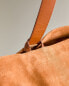 Split leather shoulder bag