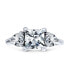 ფოტო #1 პროდუქტის Romantic Timeless 3CT Cubic Zirconia Square Solitaire Princess Cut Engagement Promise Ring Side Stone Heart Shape CZ Sterling Silver Thin Band