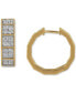 ფოტო #1 პროდუქტის Men's Diamond Square Cluster Geometric Hoop Earrings (1 ct. t.w.), 3/4"