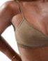 Weekday Cat soft triangle bra in brown