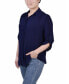 ფოტო #3 პროდუქტის Petite 3/4 Sleeve Crepon Blouse