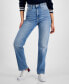 Фото #4 товара Women's Julie Straight-Leg Button-Waist Jeans