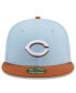 Men's Light Blue/Brown Cincinnati Reds Spring Color Basic Two-Tone 59FIFTY Fitted Hat