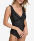 ფოტო #3 პროდუქტის Ruffle Plunge Underwire Tummy Control One-Piece Swimsuit, Created for Macy's