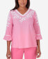 Women's Paradise Island V-Neck Embroidered Top