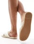 South Beach linen cross over espadrille mule sandals in cream