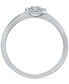 ფოტო #4 პროდუქტის Diamond Square Halo Engagement Ring (1/5 ct. t.w.) in 14k White, Yellow or Rose Gold