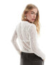 Object textured long sleeved top in off white