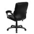 Фото #2 товара Mid-Back Black Leather Overstuffed Swivel Task Chair With Arms