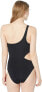 Фото #3 товара Seafolly 168994 Womens Active Shoulder Maillot One Piece Swimsuit Black Size 4