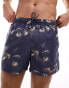 ASOS DESIGN – Kurz geschnittene Badeshorts mit Blumenmuster Синий, XS - W30 - фото #2